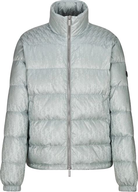 dior oblique puffer jacket silver|Dior puffer jacket men's.